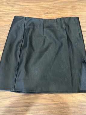 superdown Black Faux Leather Mini Skirt